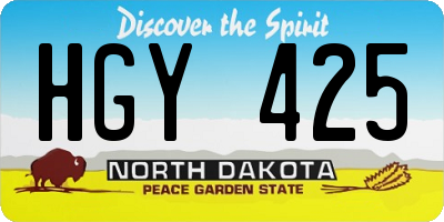ND license plate HGY425