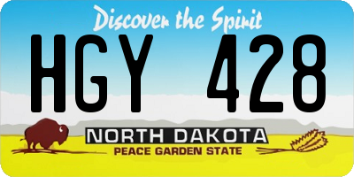 ND license plate HGY428