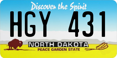 ND license plate HGY431