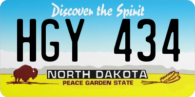 ND license plate HGY434