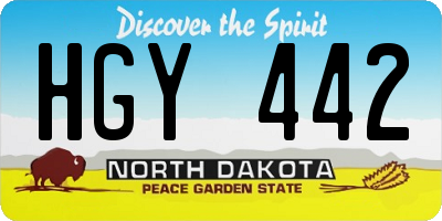 ND license plate HGY442