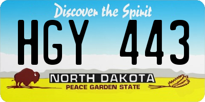 ND license plate HGY443