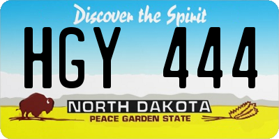 ND license plate HGY444