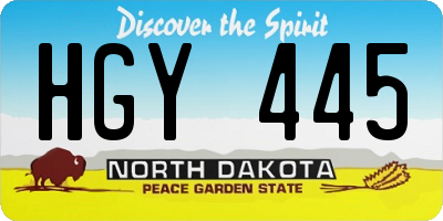 ND license plate HGY445
