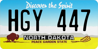 ND license plate HGY447