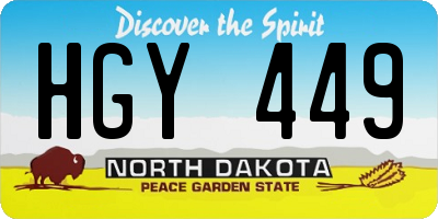 ND license plate HGY449