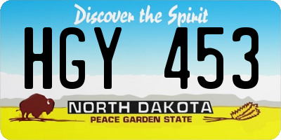 ND license plate HGY453