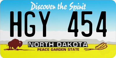 ND license plate HGY454