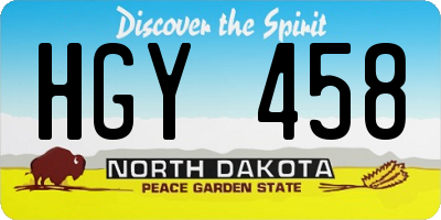 ND license plate HGY458