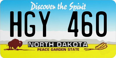 ND license plate HGY460