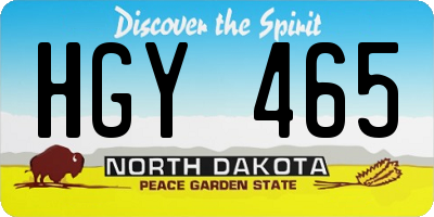 ND license plate HGY465