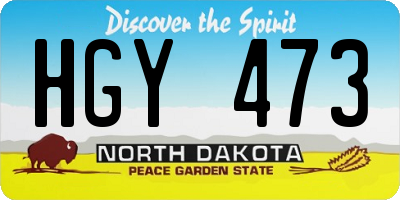 ND license plate HGY473