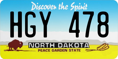 ND license plate HGY478