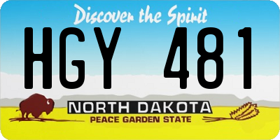 ND license plate HGY481