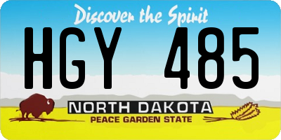 ND license plate HGY485