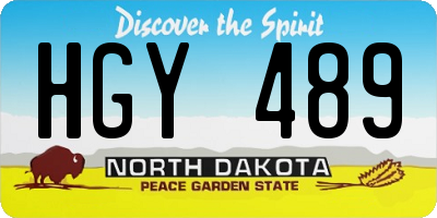 ND license plate HGY489