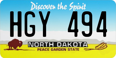 ND license plate HGY494