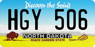 ND license plate HGY506