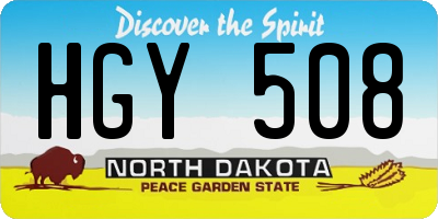 ND license plate HGY508