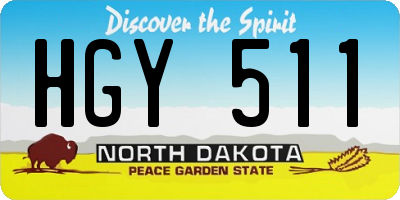 ND license plate HGY511