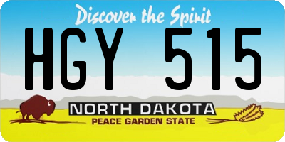ND license plate HGY515