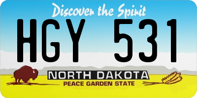 ND license plate HGY531