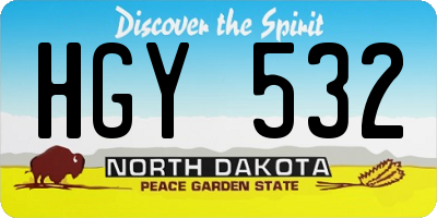 ND license plate HGY532