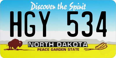 ND license plate HGY534