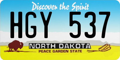 ND license plate HGY537
