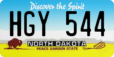 ND license plate HGY544