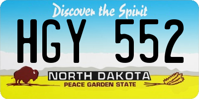 ND license plate HGY552