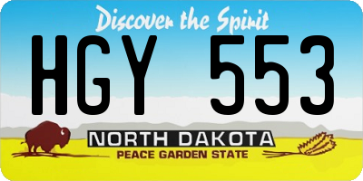 ND license plate HGY553