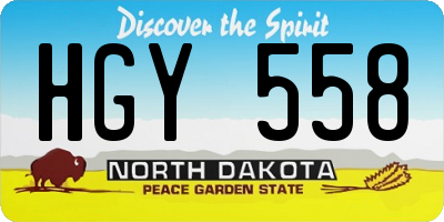 ND license plate HGY558