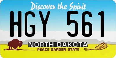 ND license plate HGY561