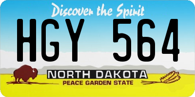 ND license plate HGY564