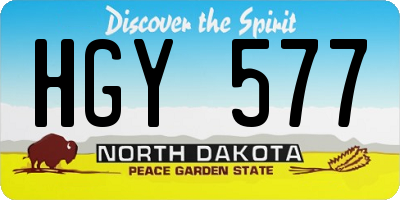ND license plate HGY577