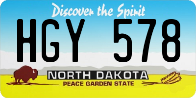 ND license plate HGY578