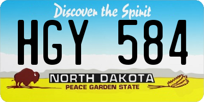 ND license plate HGY584