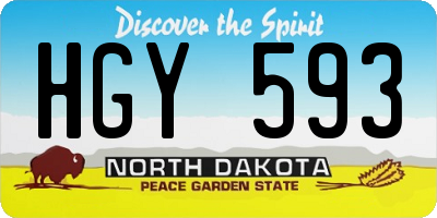 ND license plate HGY593