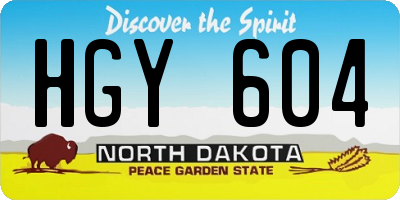 ND license plate HGY604