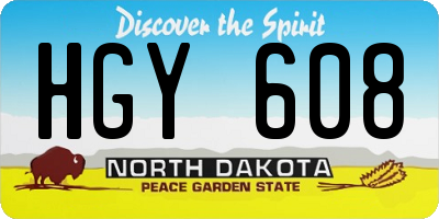 ND license plate HGY608