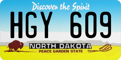 ND license plate HGY609