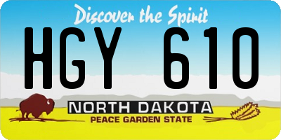 ND license plate HGY610