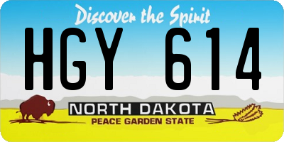 ND license plate HGY614
