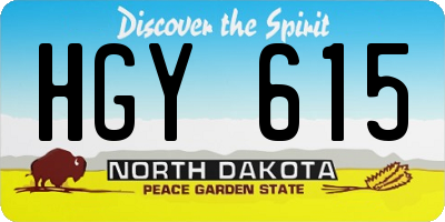 ND license plate HGY615