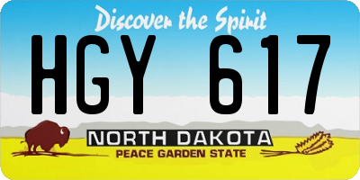 ND license plate HGY617