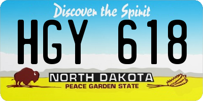 ND license plate HGY618