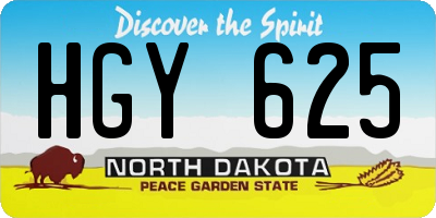 ND license plate HGY625