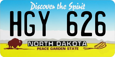 ND license plate HGY626