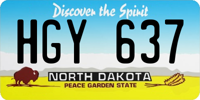 ND license plate HGY637